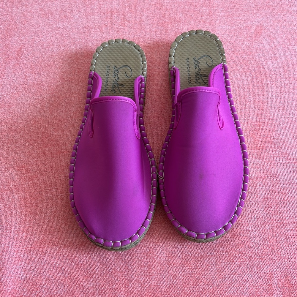 ⭐️Sea Star Beachwear Hot Pink Harbourside Mule sz. 7⭐️ - Picture 3 of 7